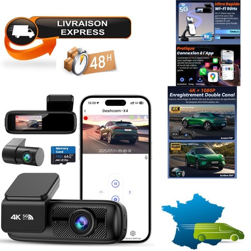Dashcam voiture 1080p avant - dashcam, 4k+1080p