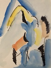 very beautiful abstract painting abstraction 1980 art gouache color to identify