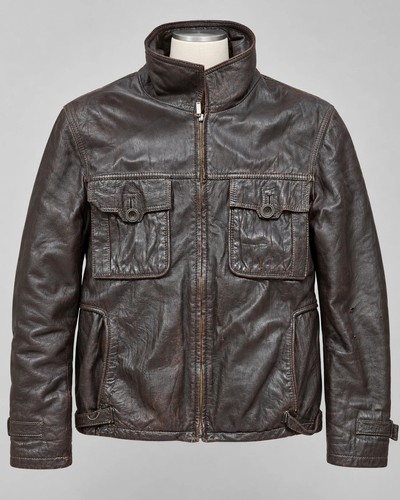 Veste cuir marron - veste,