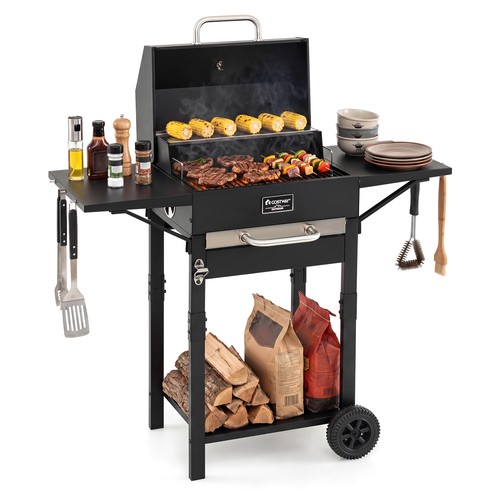 Charcoal grill side - grill,