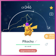 Shiny Purple Hat Pikachu Costume Rare Go Registered or 1M FAST TRADE
