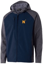 NCAA Navy Midshipmen Men's Raider Soft Shell Jacket, Large, Carbon Print/Navy