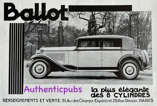 Publicite 1930 automobiles - publicite, de