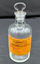 Ricqles Mint Alcohol Pharmacy Apothecary Vial 1920's Glass Bottle