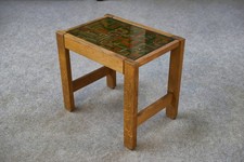 Solid Oak Side Table Top Fabric Decor