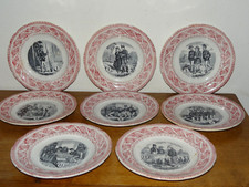 8 Gien Opaque Porcelain Talking Plates Numbers Theme