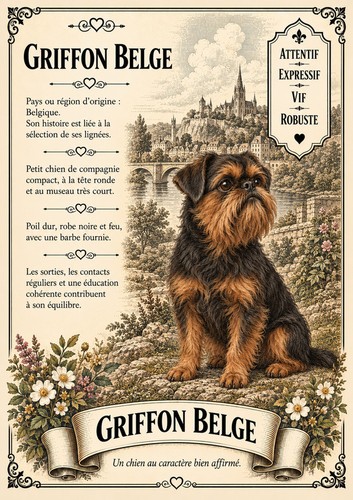 Affiche griffon belge chien - griffon,