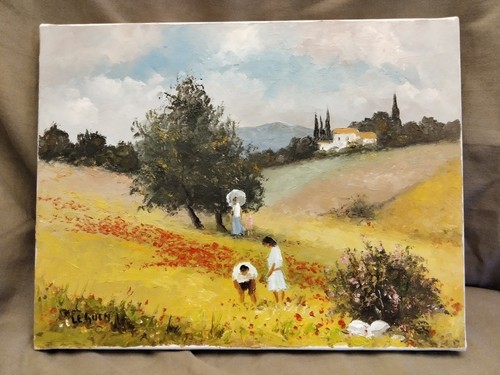 Tableau huile sur - , champ
