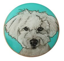 Coton de Tulear Dog Original Art Brooch Pin