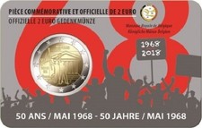 1x 2euro commémorative Belgique 2018 - Révolte de mai 68 (neuve) FR