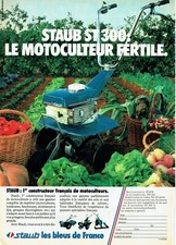 Advertising 119 1985 Staub tiller ST 300 blue from France