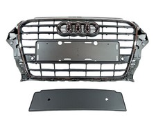 AUDI A3 2013-2016 S-LINE FRONT BUMPER GRILL CHROME WITH BADGE NEW