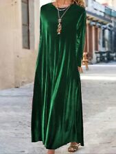 X Large Size16 Women Velvet Long Sleeve Maxi Dress Robe Dubai Kaftan Gown