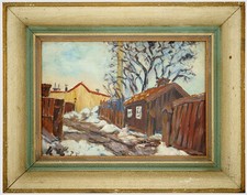 Paysage Hivernal Avec Maisons