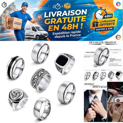 Bague homme acier - bague,