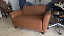 Lorell Two-seater Reception Sofa with Mahogany Finish In Brown (Acabado Caoba).