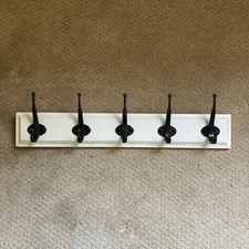 IKEA LIKSVIK Wall Rack Coat Hat Hook Rail 5 Double Hooks 22” Metal & Wood