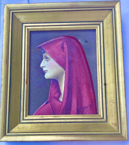 Tableau jeune femme - tableau, signé