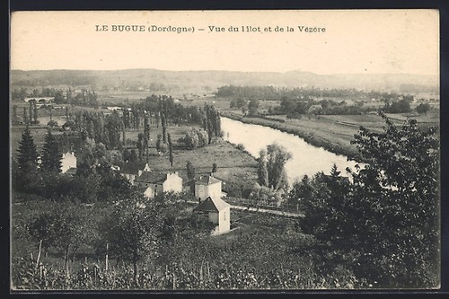 Cpa bugue vue l îlot - bugue,, du
