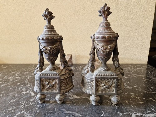 Paire chenets bronze de - chenets,