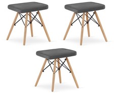 Tabouret WERK - velours gris /