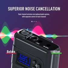 Wireless Lavalier Microphone System With 2 Transmitters And 1 Receiver