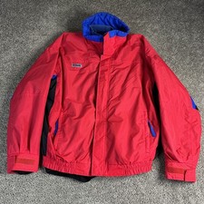 Vintage Columbia Bugaboo Jacket Mens Large Red Blue Fleece Lined 90s Ski Coat