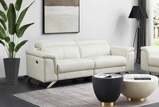 Canapé cuir blanc électrique - cuir,