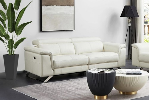 Canapé cuir blanc - blanc, électrique