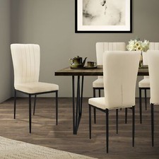 4x Chaises de salon beige en