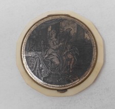 Joli poudrier ancien décor