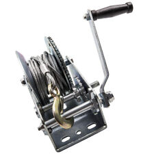 Trailer Dual Gear Hand Winch Crank avec 10M Steel Wire Strap 3500LBS