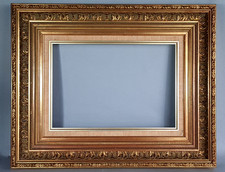 Cadre moderne style Barbizon 50,5x40,8 cm feuillure 33x23 cm bois stuc doré C765