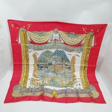 NO TARIFF Hermes scarf Carre 90   Reds Silk100% 4152219