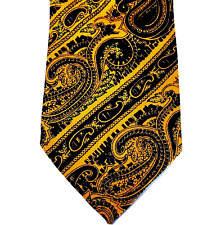 Gant Vintage Challis Wool Tie Paisley Orange Wide Swing Art Deco MCM Mafia Mad