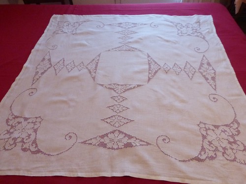 Nappe carree ancienne lin - carree,
