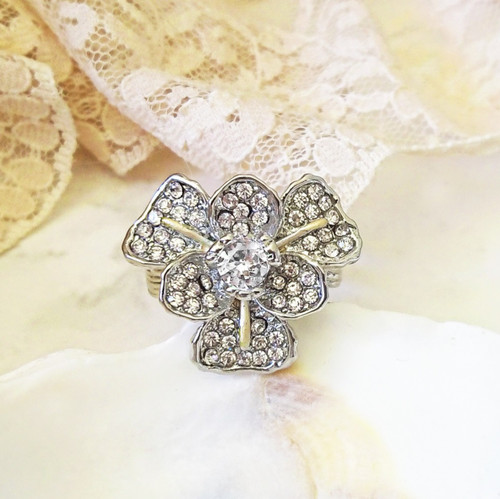 Bague cristal fleur pétales - bague, 6