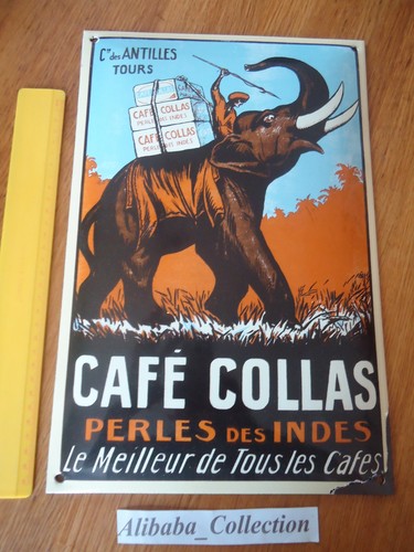 Plaque emaillée café collas - emaillée,