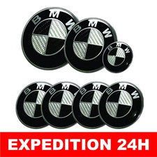 7x BMW Logo Emblème Carbone