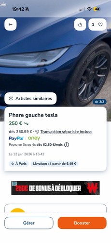 Phare avant gauche - -, tesla