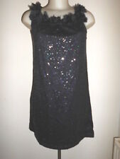 Ample robe tunique BEL & BO NOIR+SEQUIN INSPIRATION ANNEE 20 FLEUR EN TULE T:M