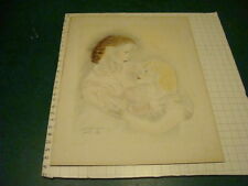 vintage Engraving: MOTHER AND CHILD - hand signed - Mariette Lydis 64/200
