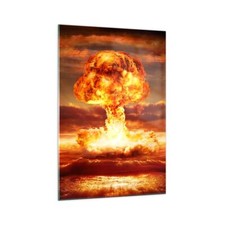 Impression sur Verre 70x100cm Tableaux Guerre bombe nucléaire champignon