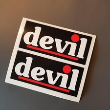 2pcs DEVIL Exhausts logo Decal  (77x33mm) Sticker Pegatina Aufkleber Autocollant