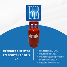 R290 GAZ RÉFRIGÉRANT PROPANE EN BOUTEILLE DE 5 KG AVEC ROBINET POUR CLIMATISEURS
