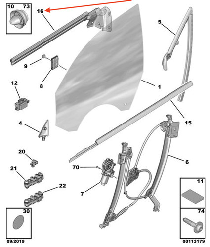 Joint inférieur vitre - joint,
