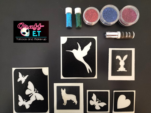 Kit complet pochoirs tatouages - kit,