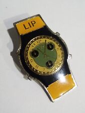 Pin's mechanical watch LIP, yellow strap