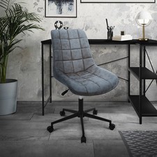 Chaise de bureau pivotante en simili anthracite tabouret pour salon et travail