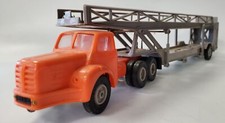 BERLIET TRACTOR TBO 15 ORANGE AND CAR DOOR TRAILER GREY NOREV (N2)